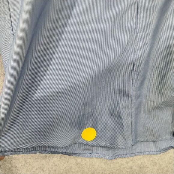 GB Black Label Shirt Mens 3X Button Up Short Sleeve Blue Striped Easy Care - Picture 3 of 12